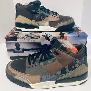 Nike Air Jordan 3 Retro SE Patchwork Mens Sz 13 Camo Green Brown DO1830-200 NEW